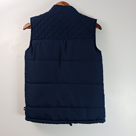 Crown & Ivy Kids Puffer Vest Size L Navy Blue Quilted Full Zip - Picture 5 of 7